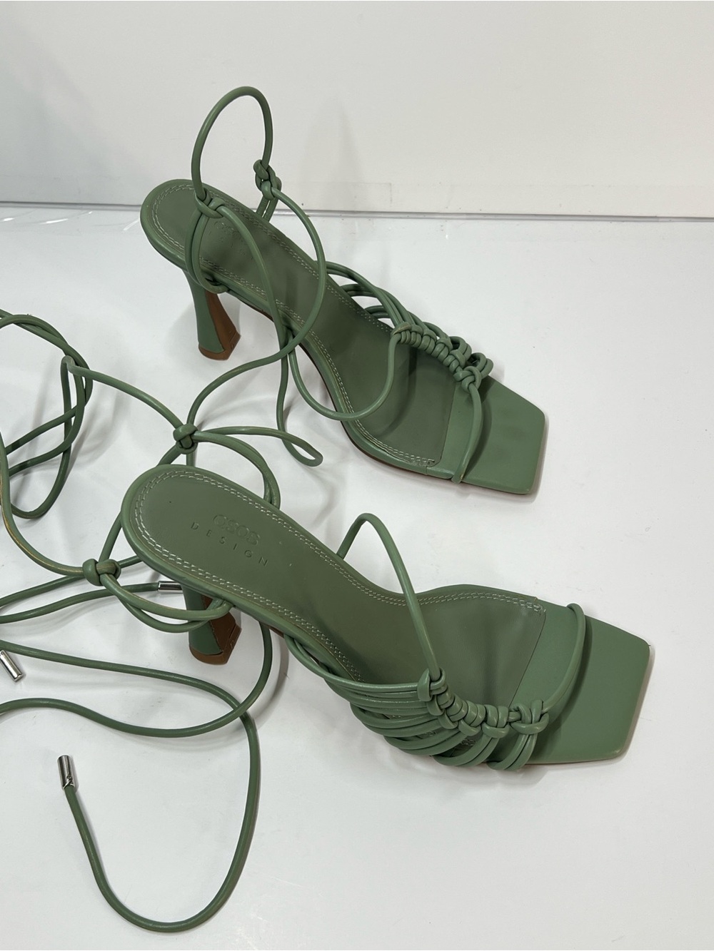 ASOS Green Strappy Heels Sandals size 8